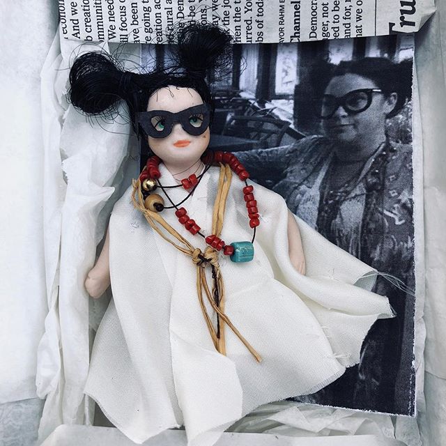 A package arrived here wrapped in newsprint and tied with a pink bow. And inside was this black and white image taken by a friend at a party — with this handmade doll replica of me. His attention to detail: cutting the glasses, stringing the tiniest beads and layering them with the leather necklaces over the hand-stitched caftan, and tying the miniscule elastics on the buns. Wow.
✨👊🏼✨
This special gift is a reminder today more than ever: we are — each one of us — unique in this world. And at Rancho, we celebrate that everyday. We all have our own styles, our own beliefs, our own values, our own voices. I feel powerful today because I used mine for good. Your voice always matters. #vote