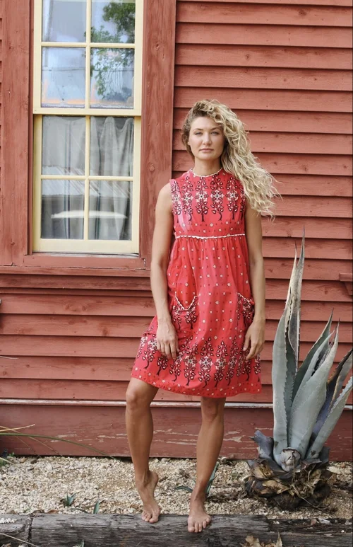 slim fit dress slacks Alix Of Bohemia Luna Bandana Dress Pink Fiery