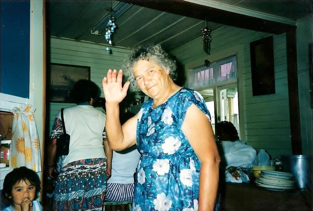 Photo of Hariata at the “Ponderosa”, Moerewa. Photo digitised by Libby Harris and shared by Sarah Gardiner.