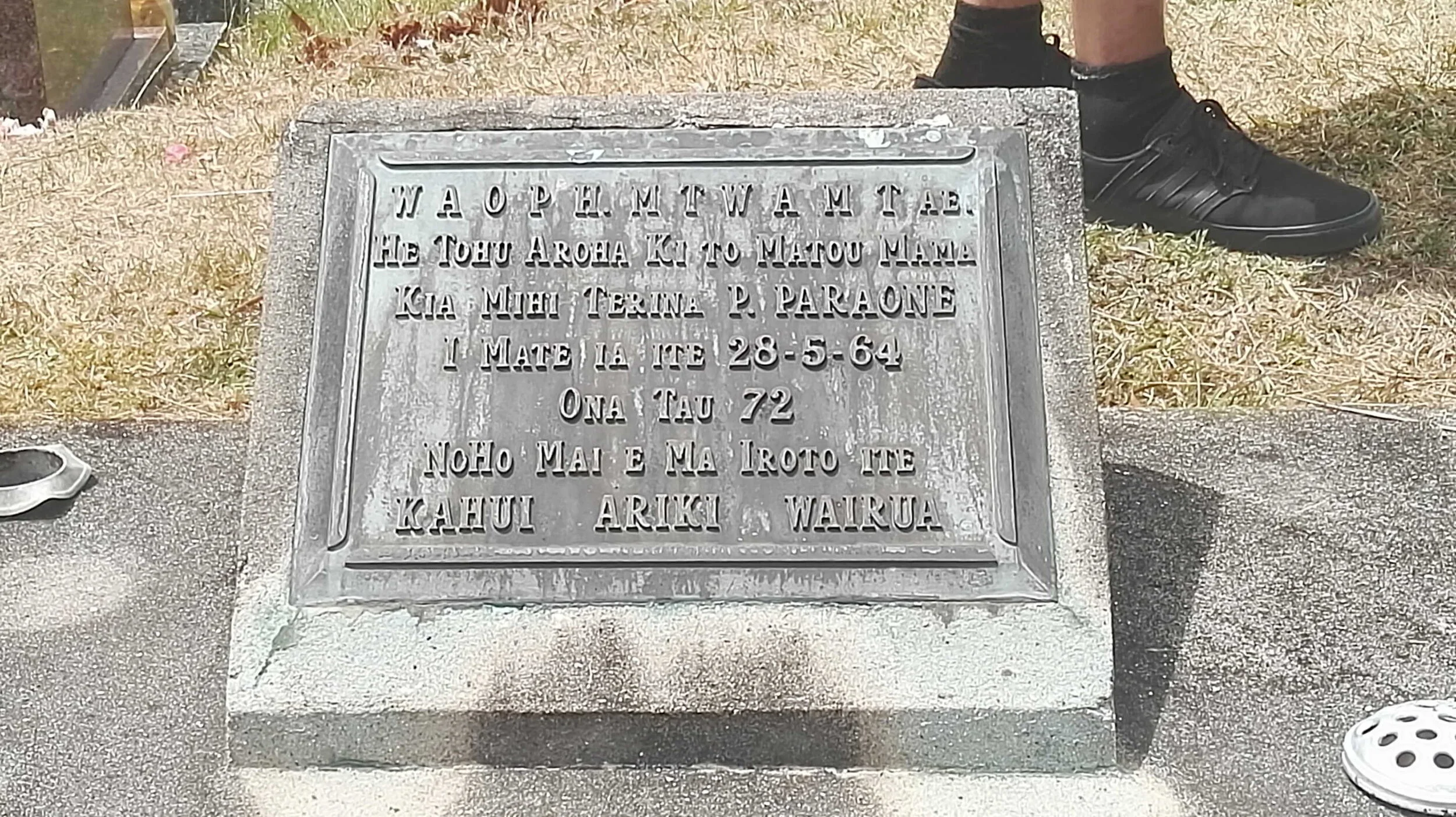 Photo of Mihi Te Rina’s grave. Ancestry.com