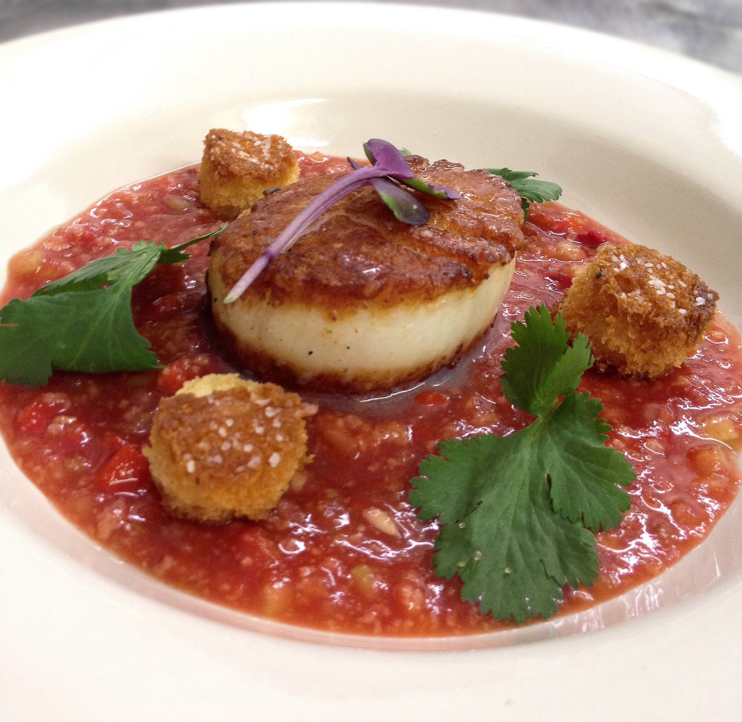 Scallop with Gazpacho