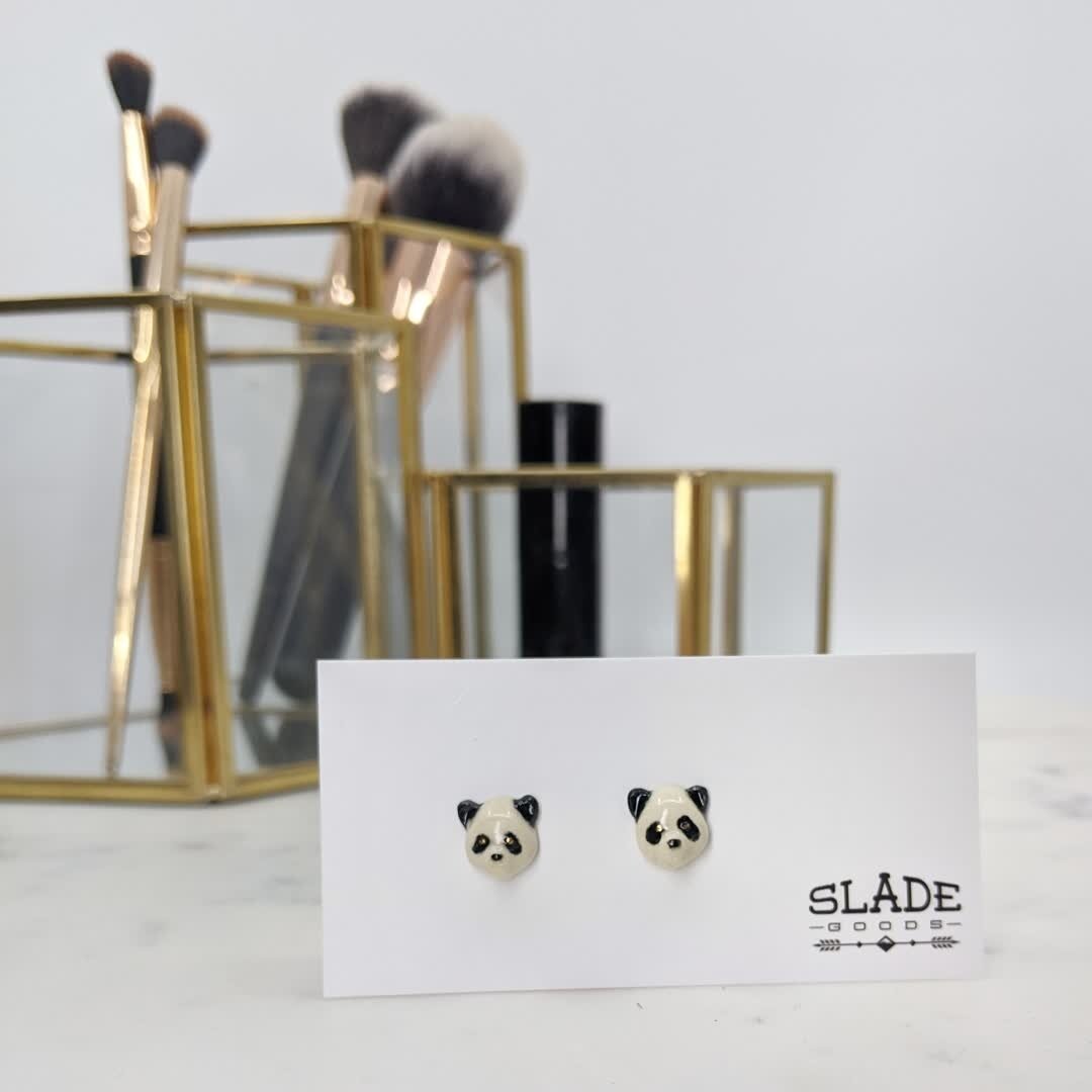 🤍🐼🖤 Our Panda earrings are just the sweetest​
.​
.​
.​
#madeincanada #canadianmade #jewelry #vancitystyle  #stylegram #fashioninsta #currentlywearing #ootd #studearring #handmadejewelry #ceramicjewelry #madeinbc​
#jewelryaddict #locallymade #shopl