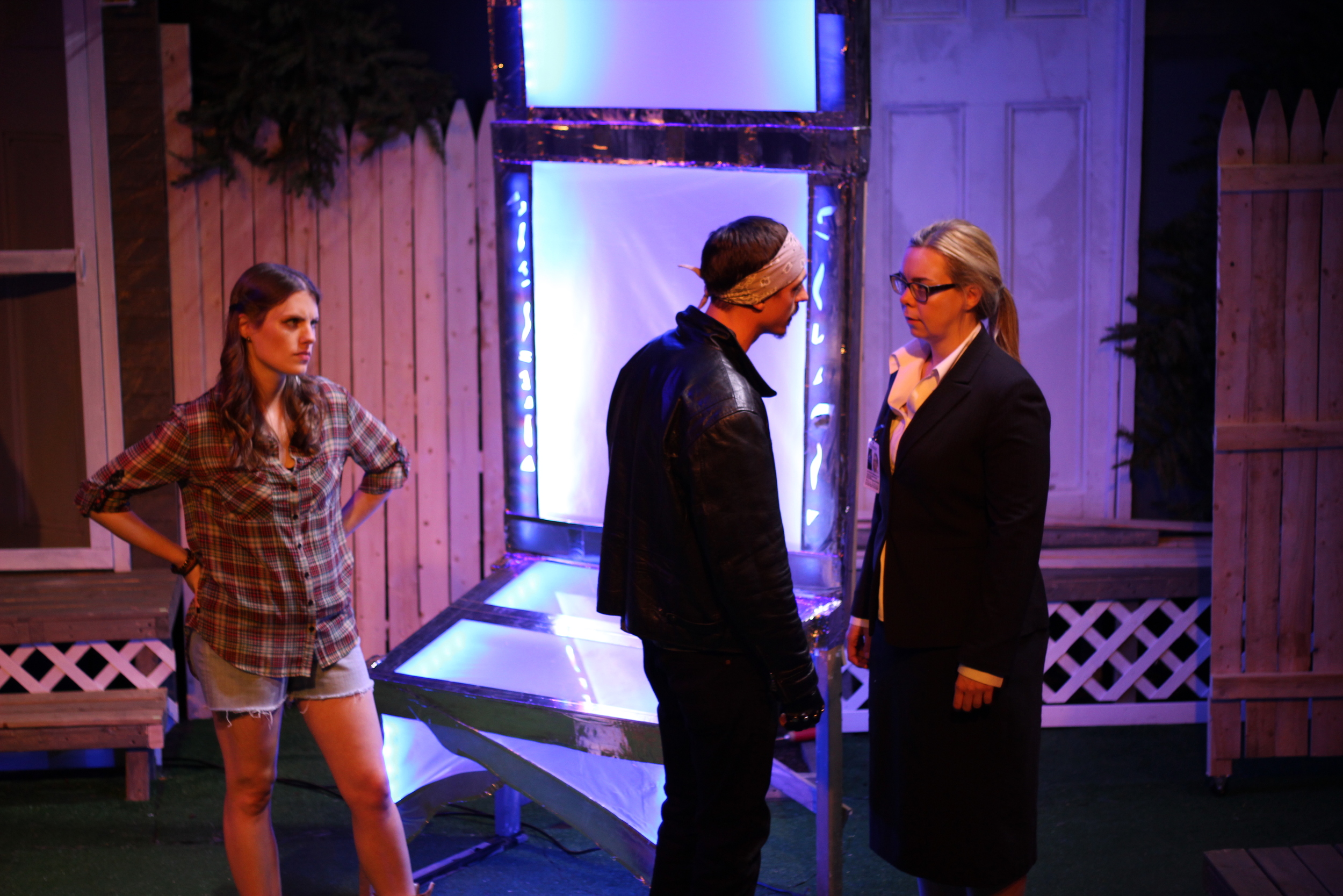  Louise Hamill as Talia, Michael Knowlton as Blake, and Gillian Mackay-Smith as Melanie; Photo by Jessie Baxter 