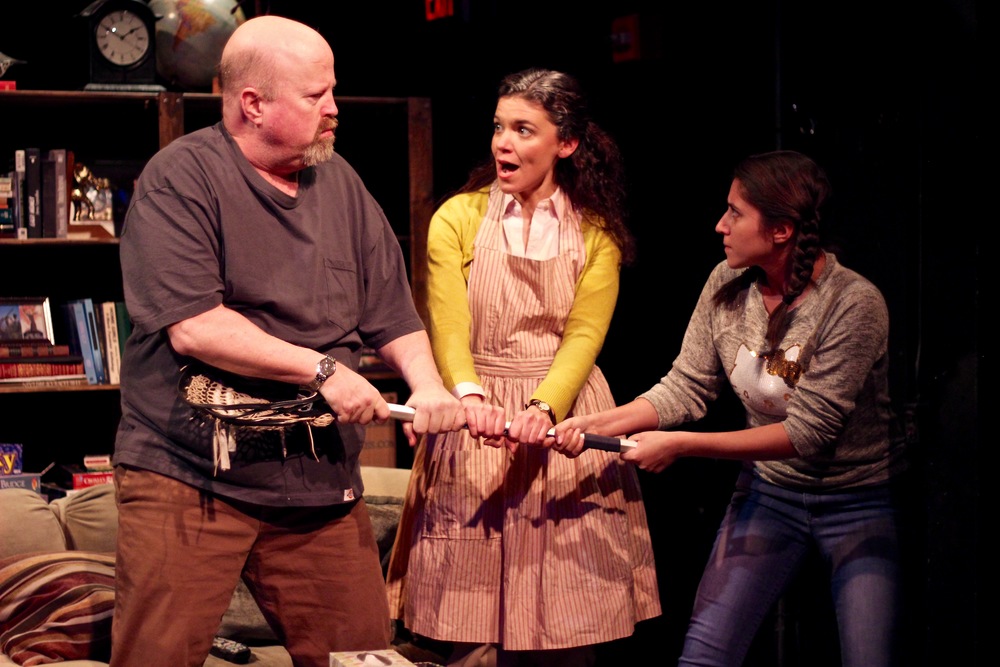 Dale J. Young as Charlie, Margarita Martinez as Adelina, and Alexis Scheer as Kaila