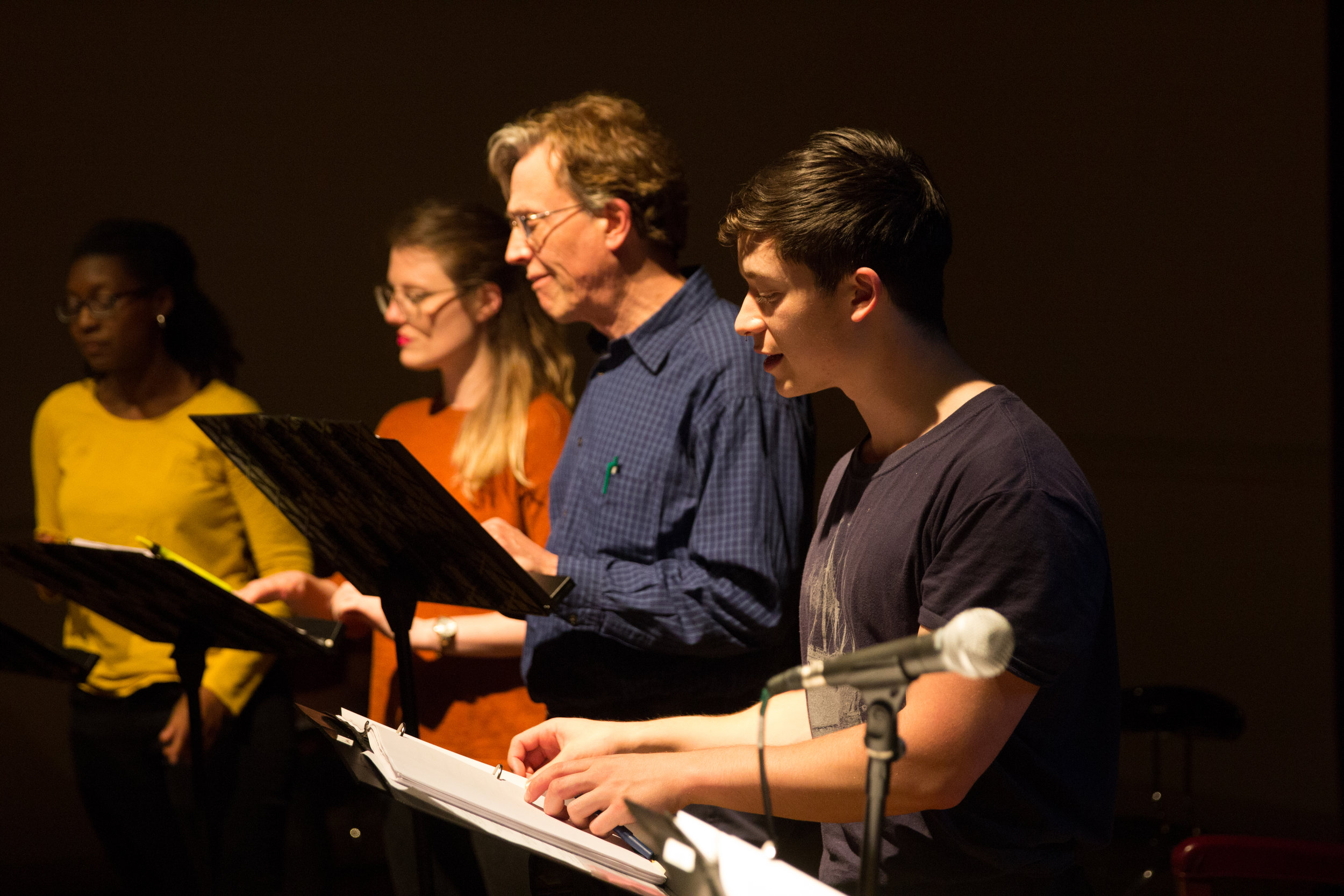  Ensemble members (R to L) Quentin Nguyen-duy, Phil Thompson, Louise Hamill, and Blyss Cleveland 