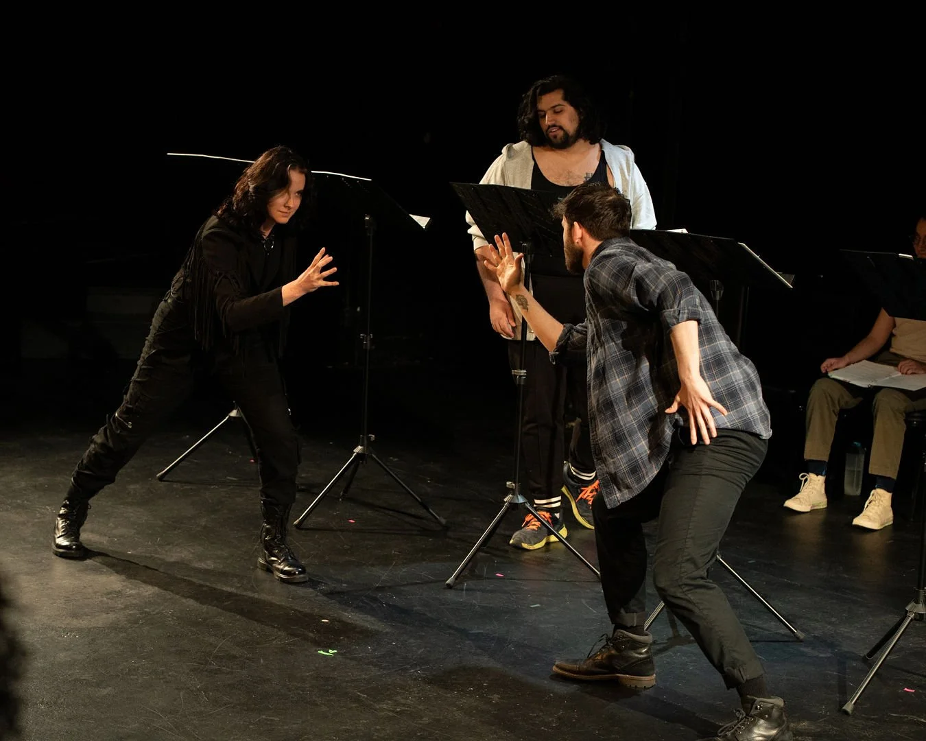  L to R: Sebastian Crane, Michael Yousseff Green, and Alex Leondedis in Kayfabe by Madison Mondeaux (Olive J Cotton Photography) 