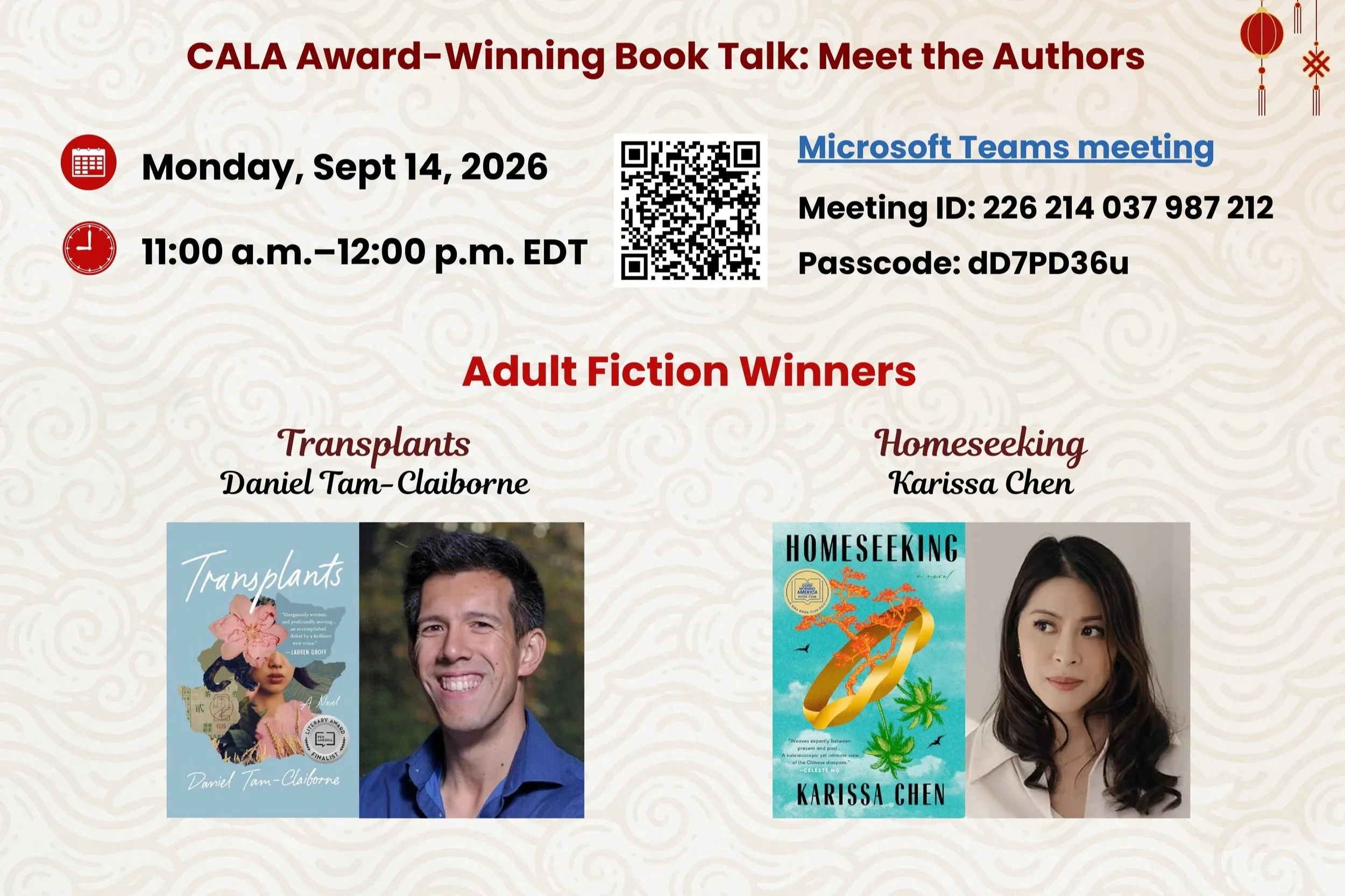 Virtual | 2026 CALA Award-Winning Book Talk: Our Past, Our Present: Chinese American &amp; Canadian Stories