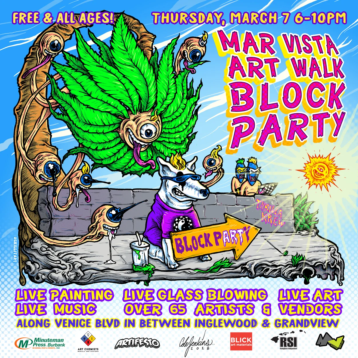 EdRockOne's Mar Vista Art Walk Block Party March 19 flyer