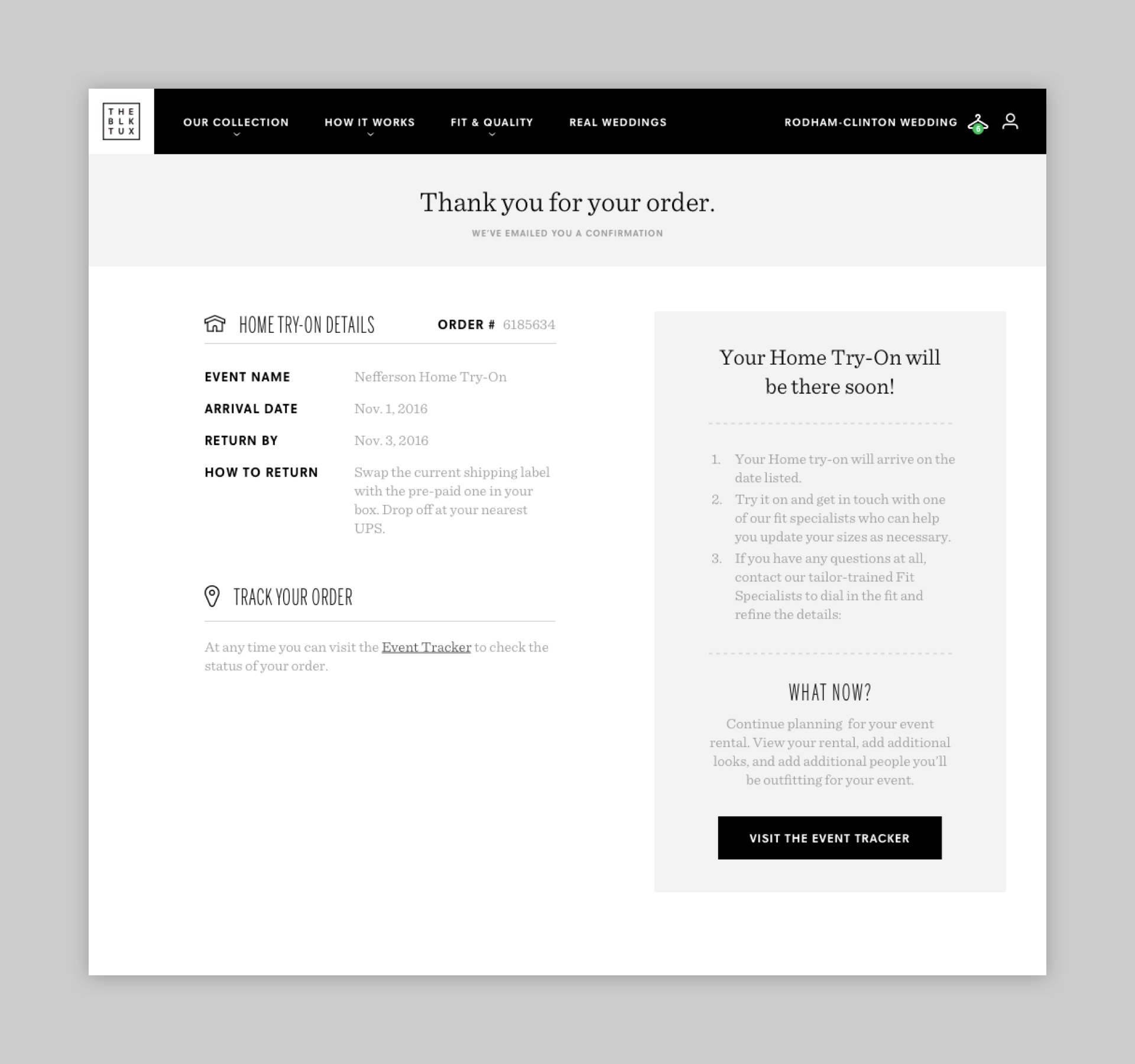 Home Try-On Order Confirmation