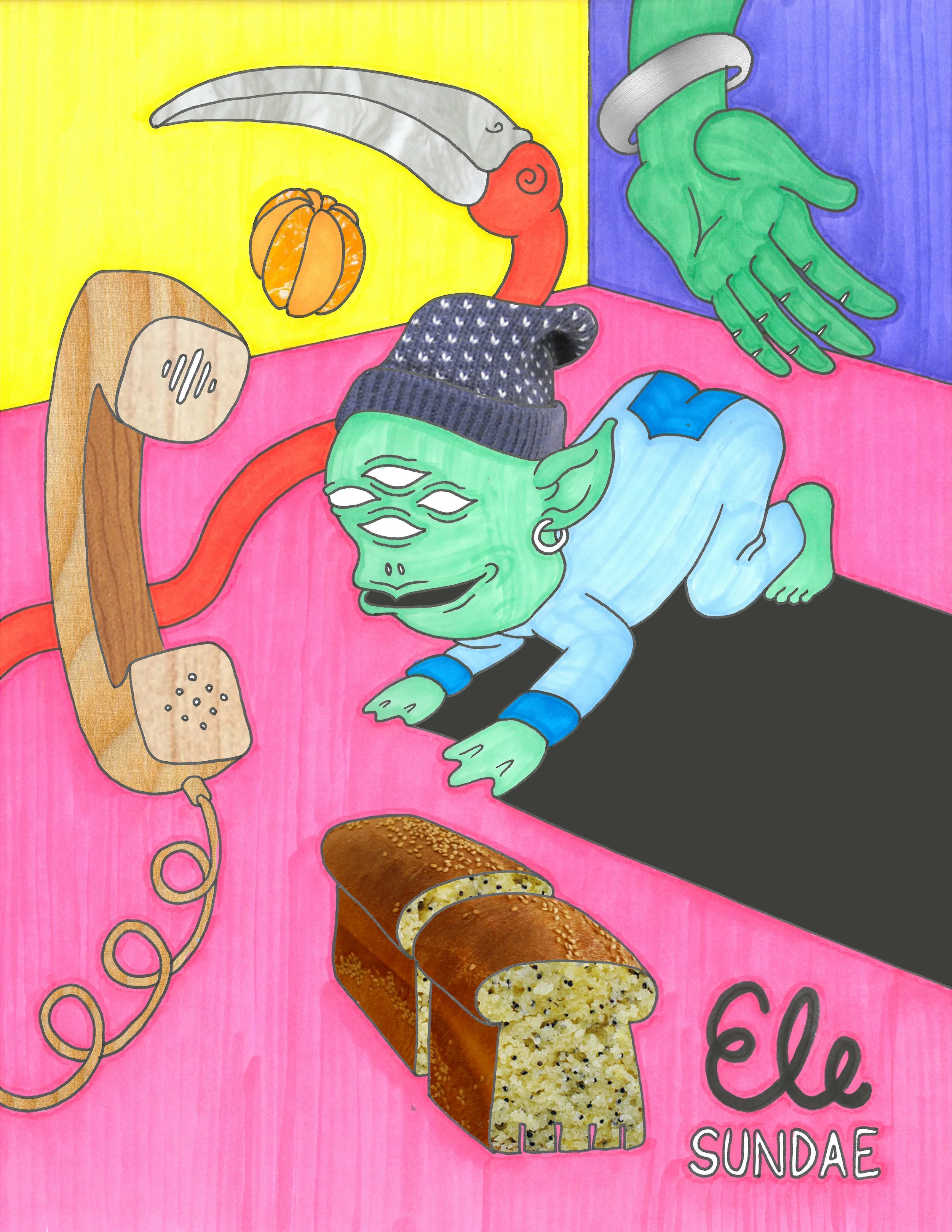 Eli Sundae Beanie Illustration