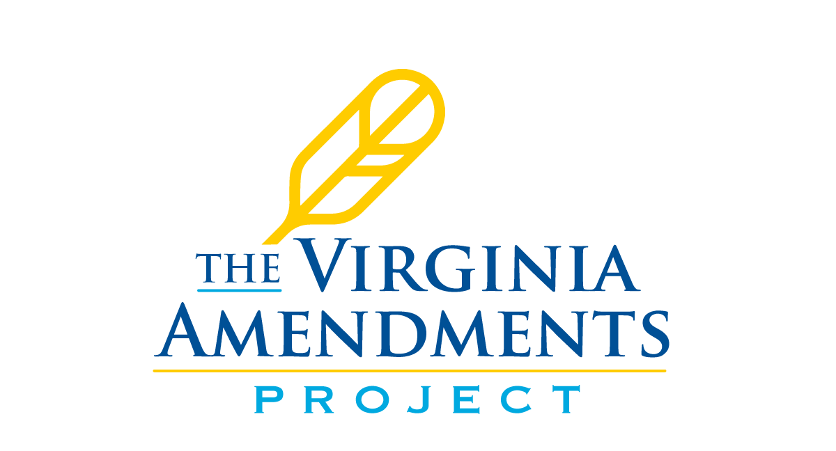A stylized quill pen above the words "The Virginia Amendments Project"