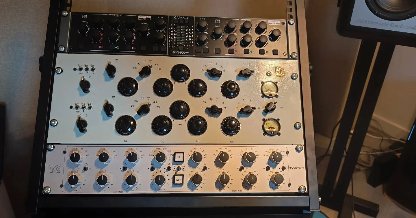 EQ rack sorted.  One more to go, then we start the patchbays 🥵