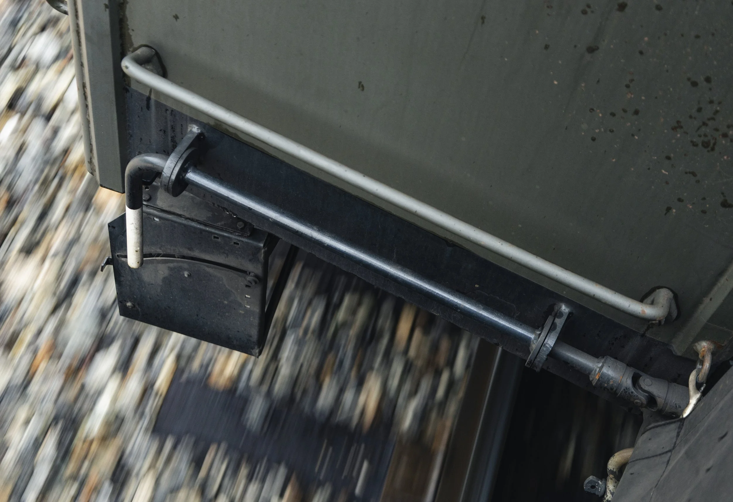 detail as the train goes over the tracks in alaska