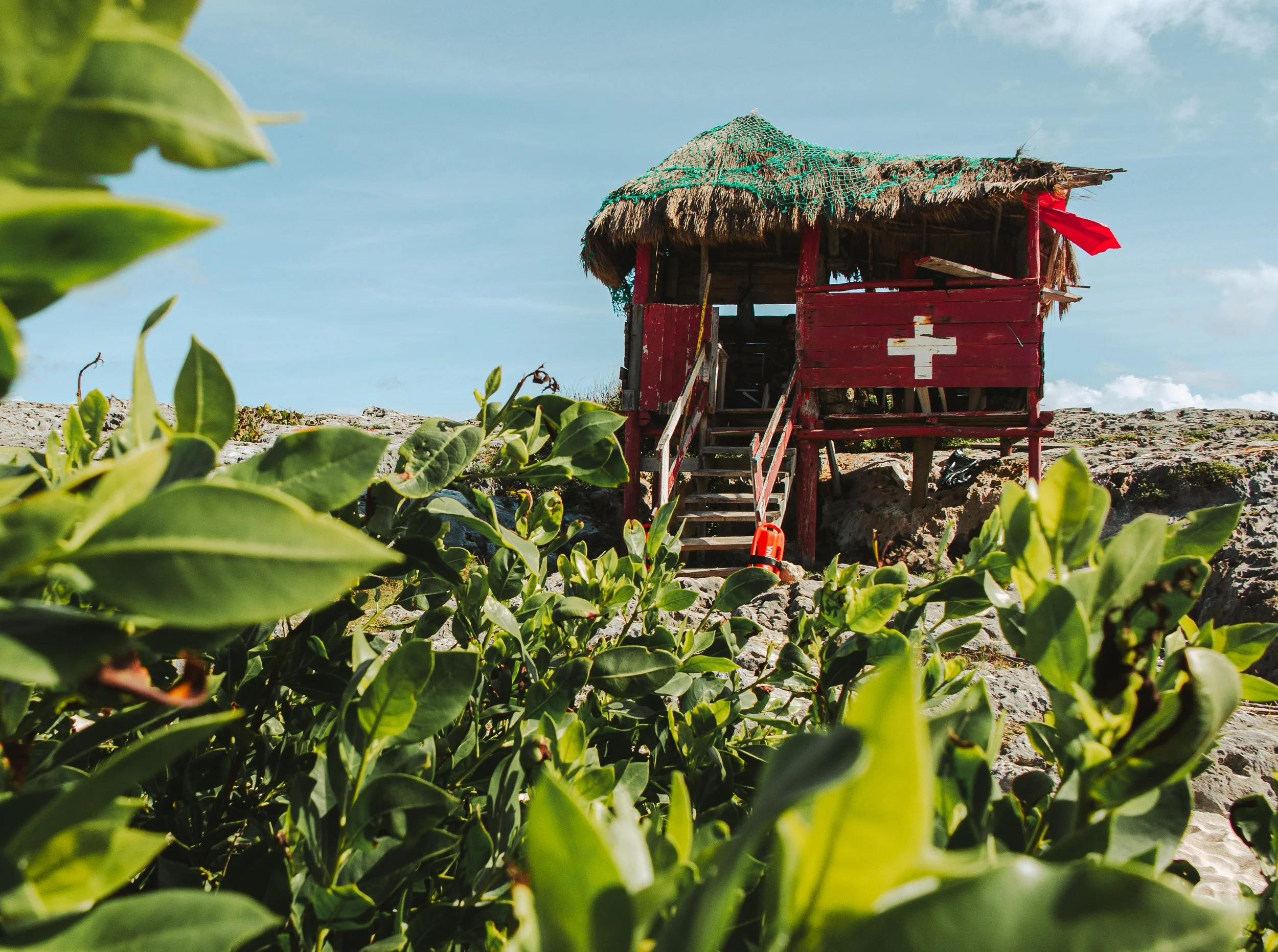 photo of beach shack first aid station