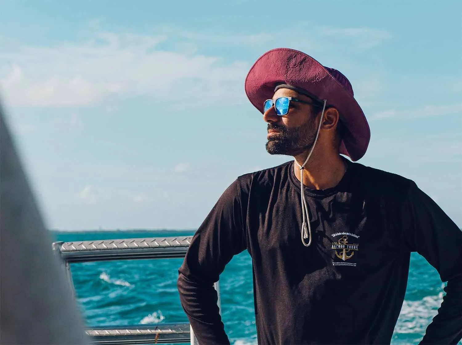 portrait photo of the first mate on the boat