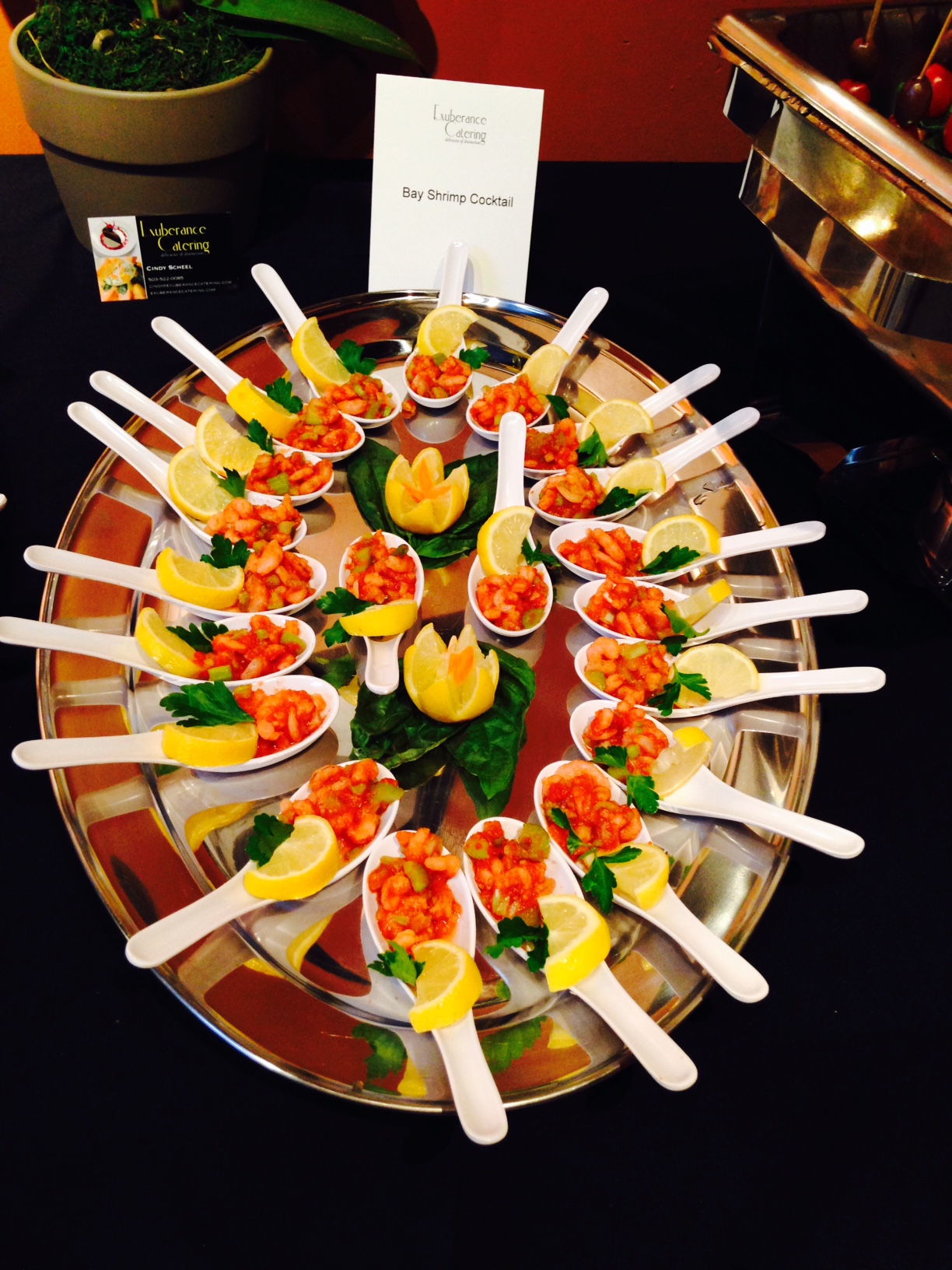 Bay Shrimp Cocktail on Asian Soup Spoons
