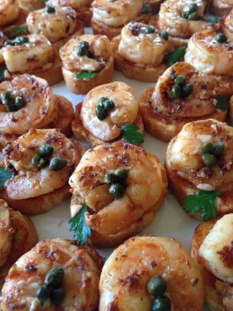 Firecracker prawns with capers