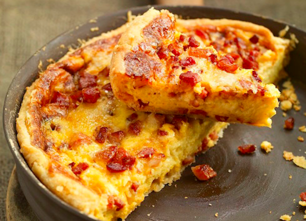 Classic Quiche Lorraine - rich custard, cheese and bacon