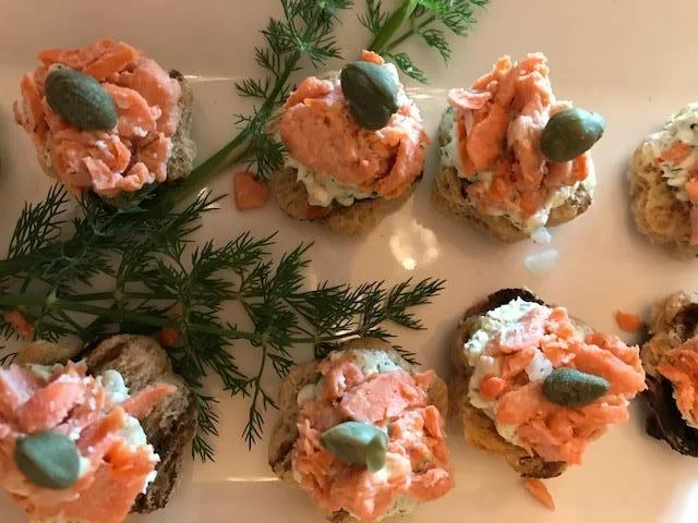 Wild caught salmon with herbed chevre