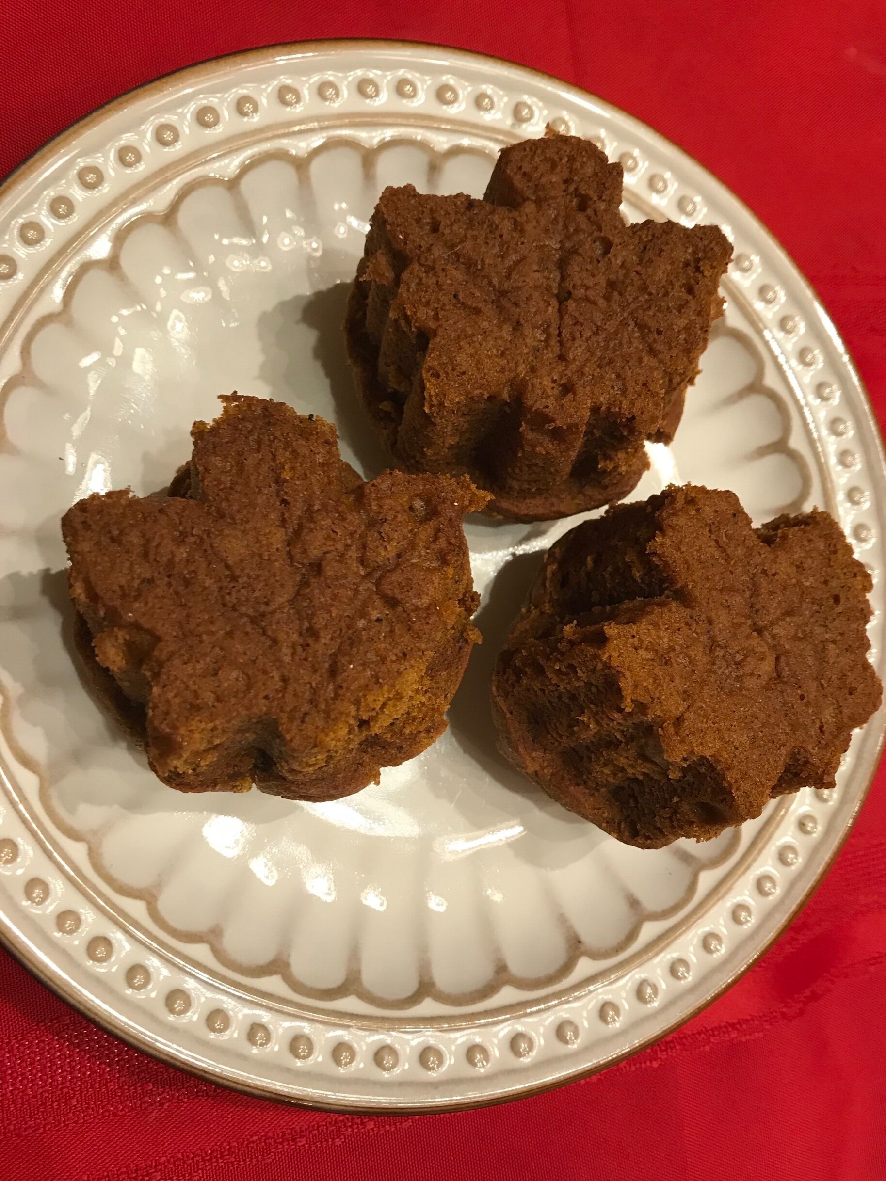 Autumn Leaf Pumpkin muffins with pure maple syrup and warm spices