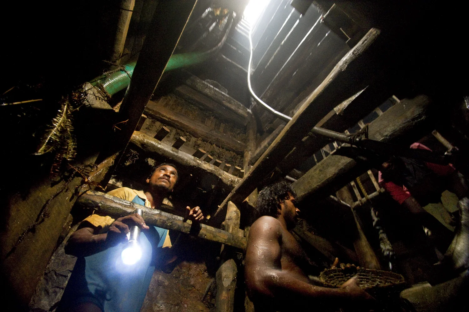 Deep in a ruby mine in central Sri Lanka