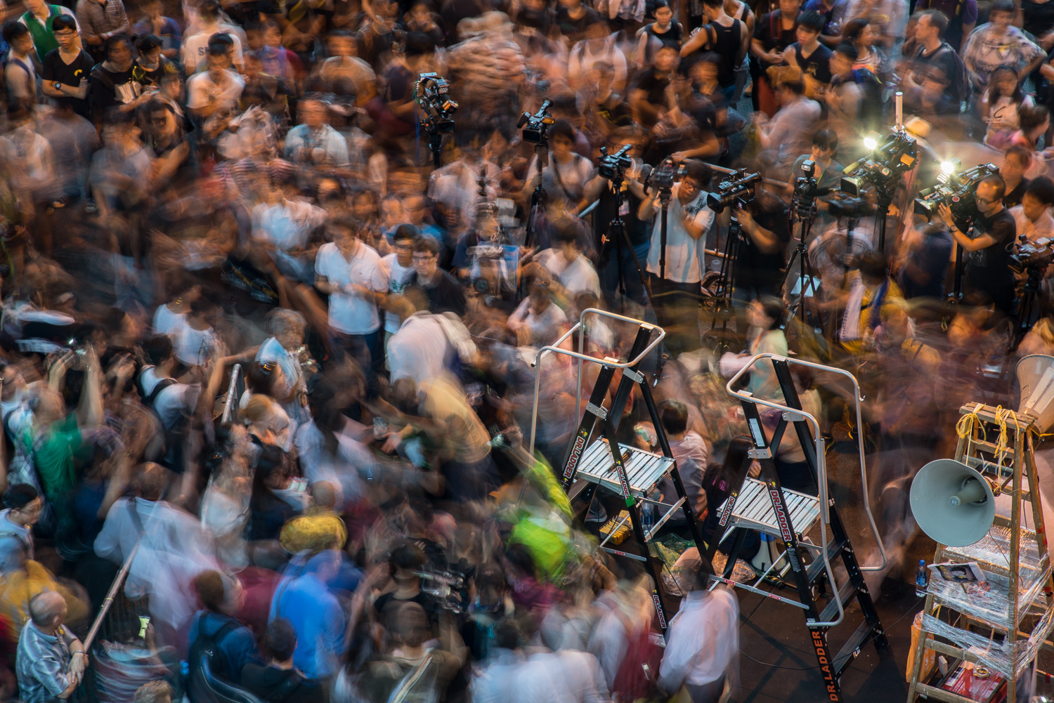  Press conference at&nbsp;Occupy Central, Nov 2014. Hong Kong 