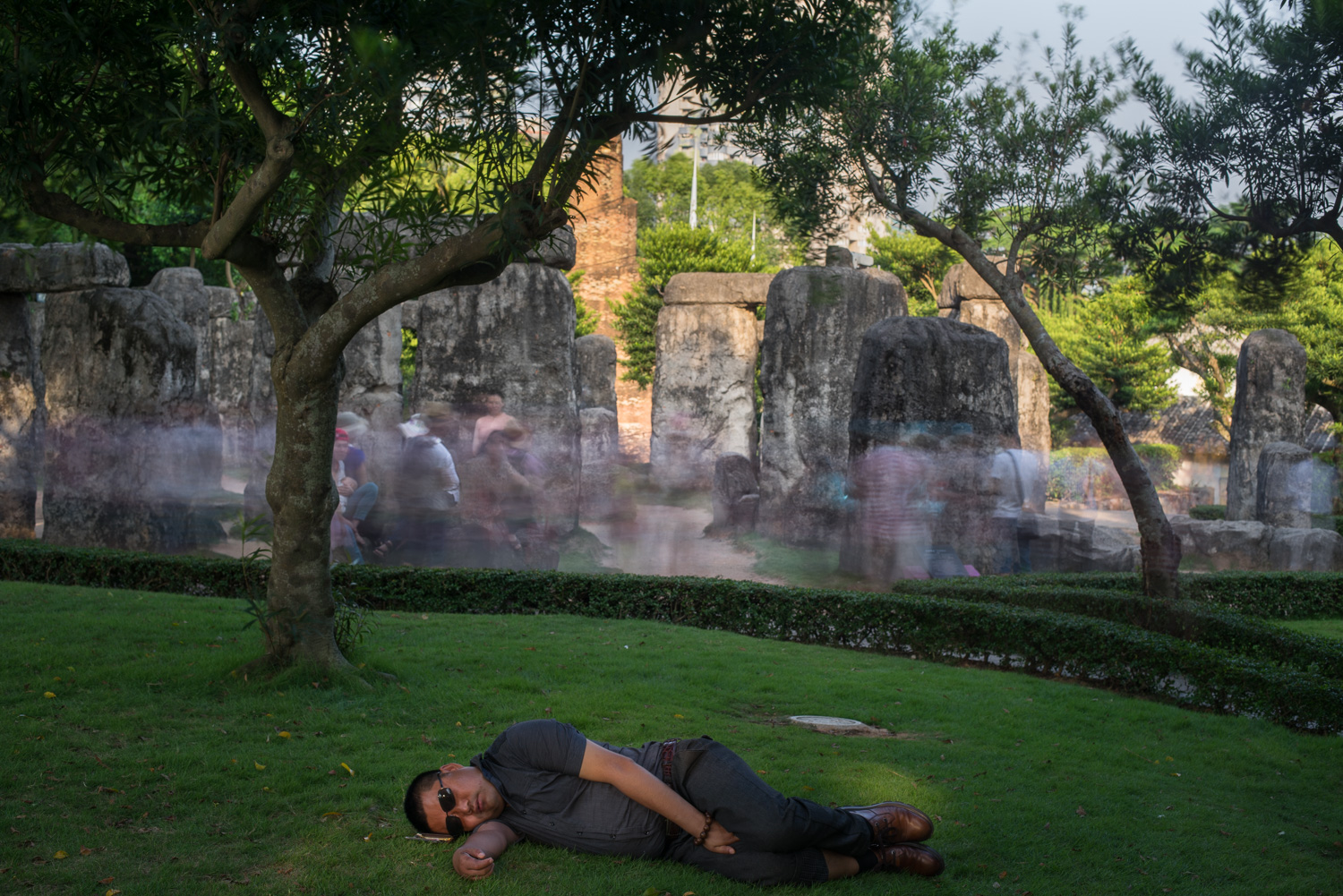  Napping at Stonehenge. Window of the World, Shenzhen, China 