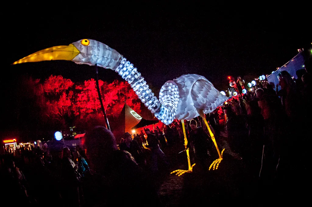Illuminated parade created by The Lantern Company, Festival No 6, Portmeirion, Wales, UK, 06/09/2014