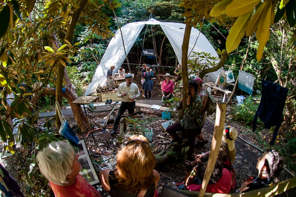 Jeremy Atkinson, the last clog maker in England, Festival No 6, Portmeirion, Wales, UK, 07/09/2014