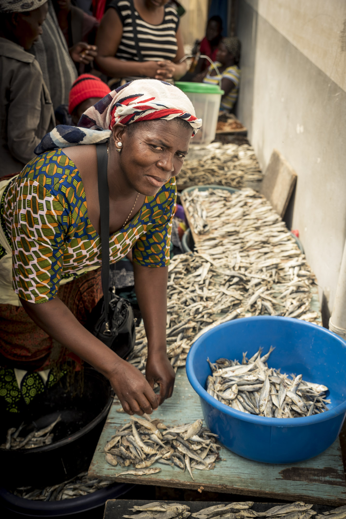 Fish vendor at the Municipal Market, Vilanculos, Bazaruto Archipelago, Mozambique, 22/08/2016 © Dosfotos