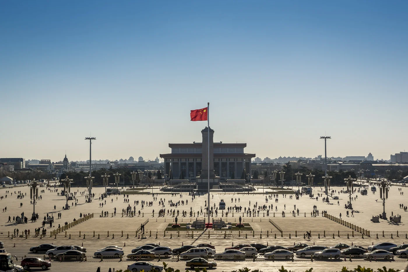 The Chairman Mao Memorial Hall and Monument to the People's Heroes in Tiananmen Square, Beijing, China © Dosfotos