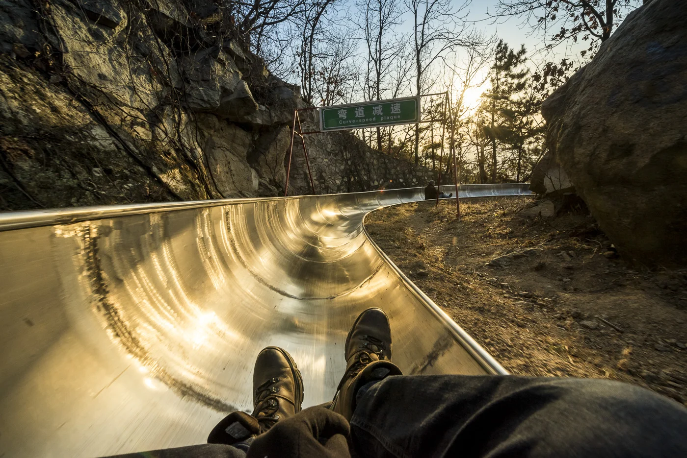 Mountain slide at The Great Wall of China, Mutianyu, Huairou County, China © Dosfotos