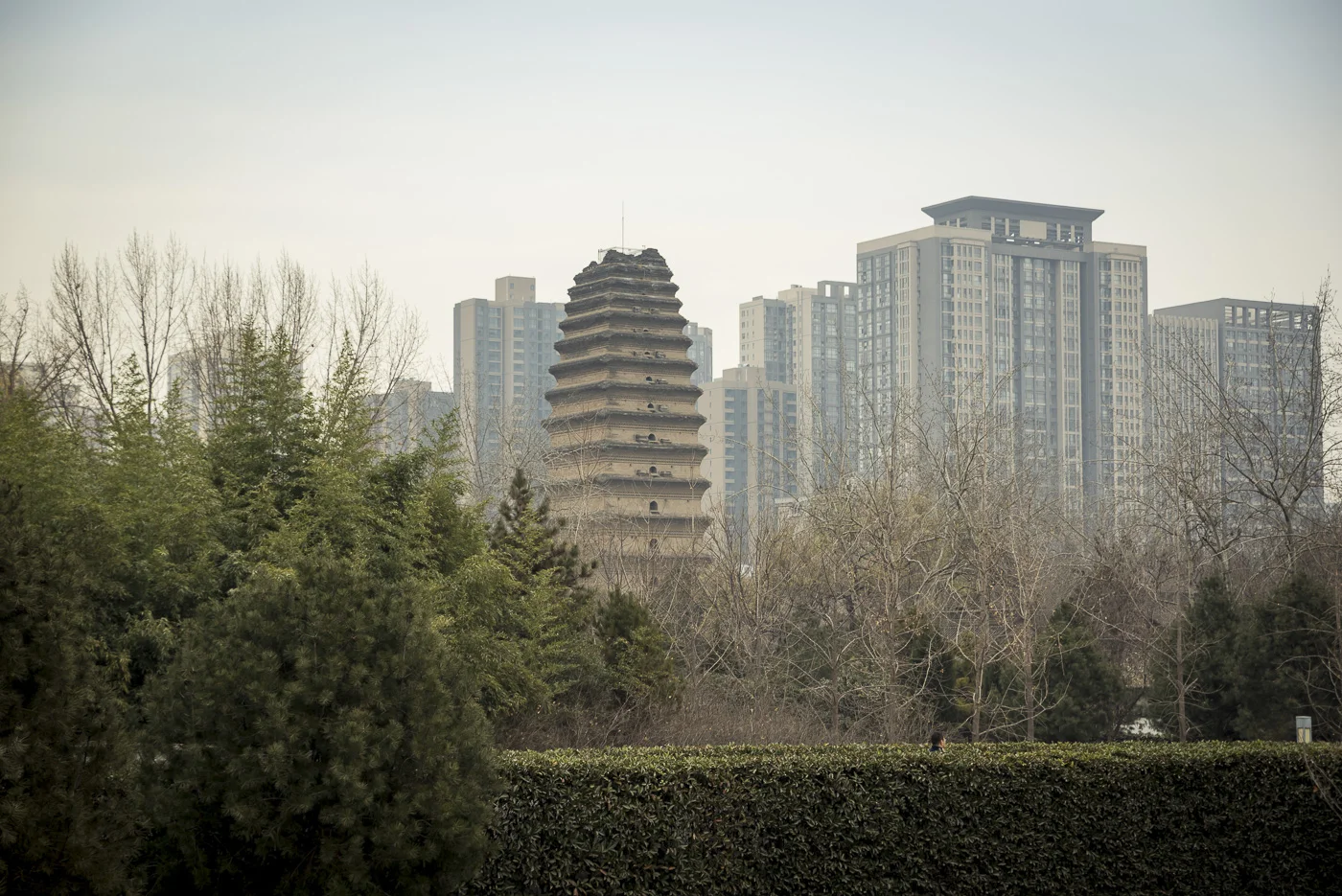 The Small Wild Goose Pagoda, a Buddhist temple damaged by and earthquake in 1556, Xian, China © Dosfotos