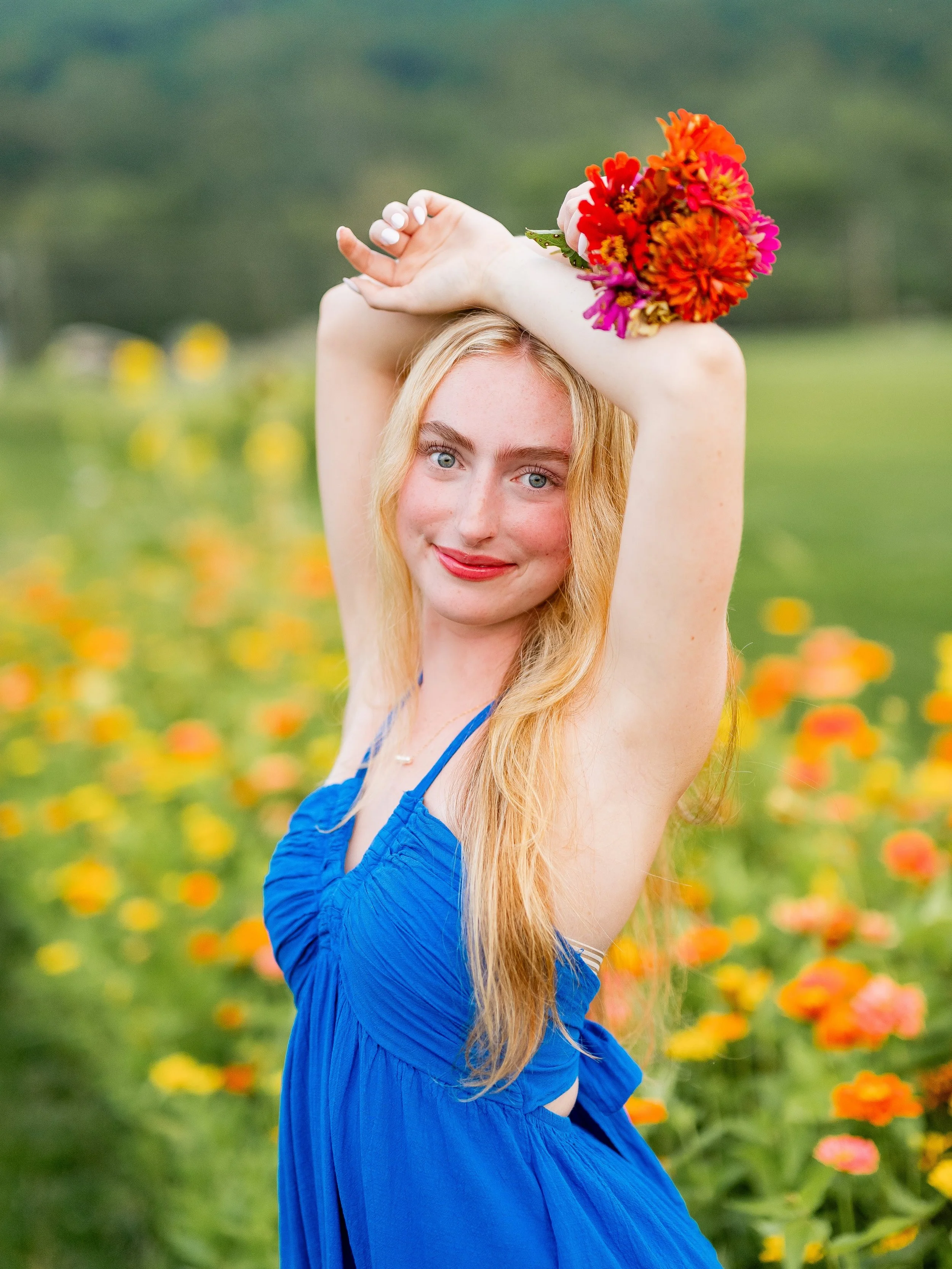 Ella&rsquo;s images are so dreamy it almost makes me forget about the dozen mosquito welts, grass-covered everything, and intense humidity behind the scenes! 

The creek, the flowers, the light, and Ella&rsquo;s stunning beauty made it all worth it. 