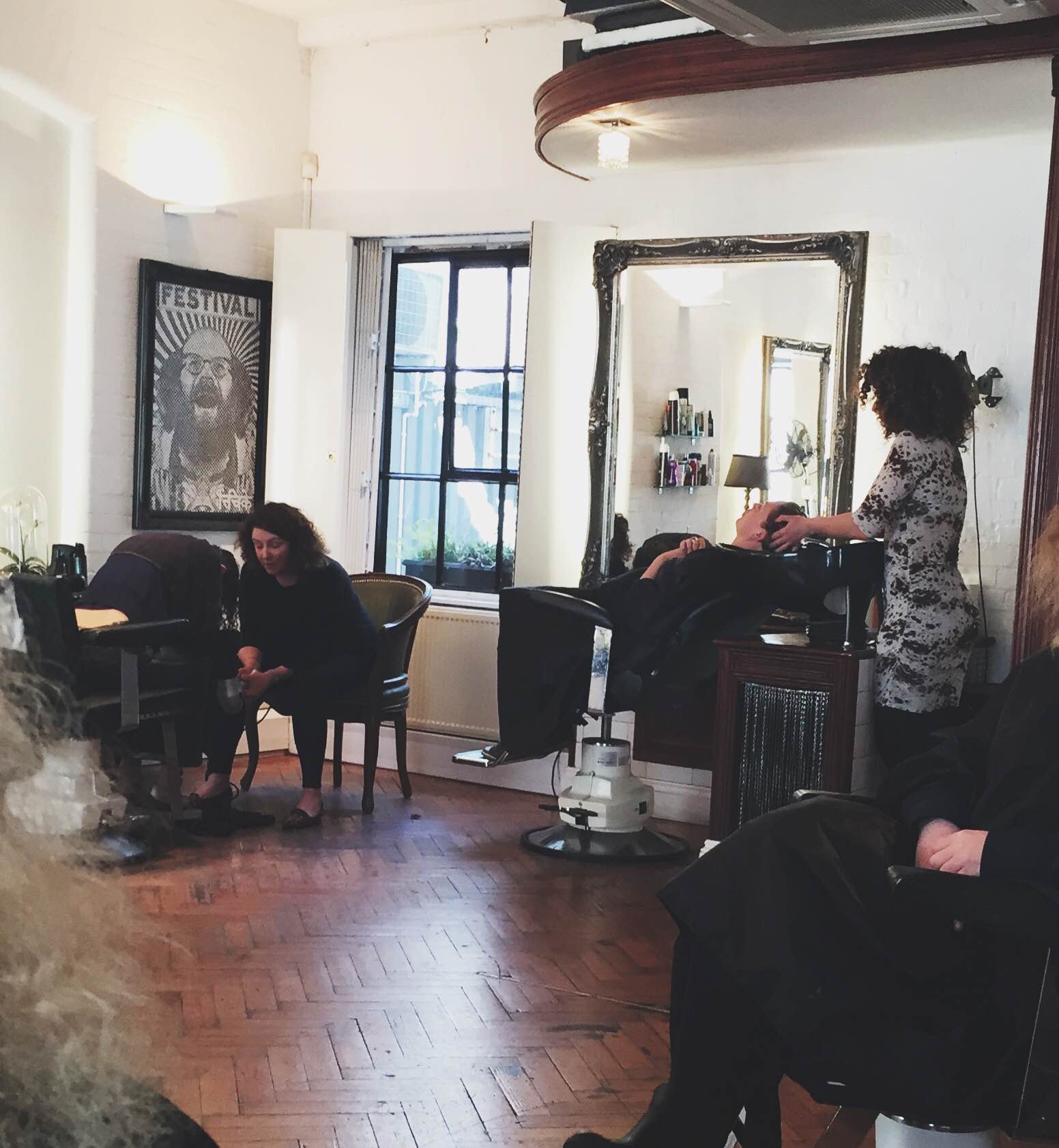  Emma and Grace working their magic at the Unruly Curls Studio