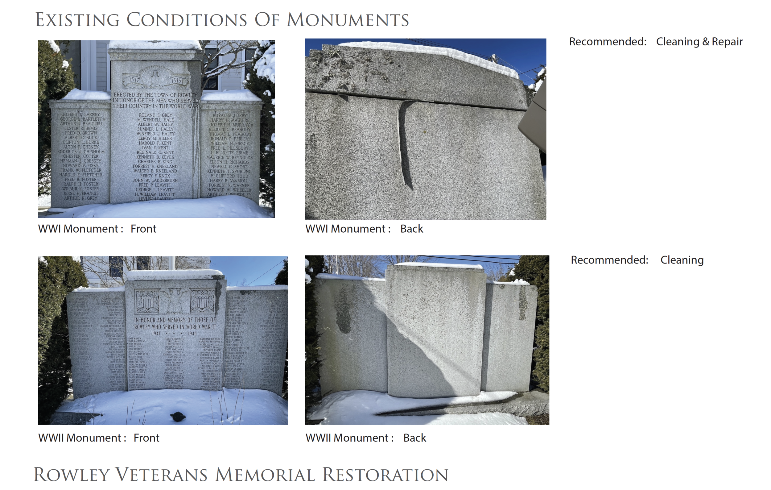 Rowley Veterans Memorial Restoration Protect: Historic Rowley Town Hall 
