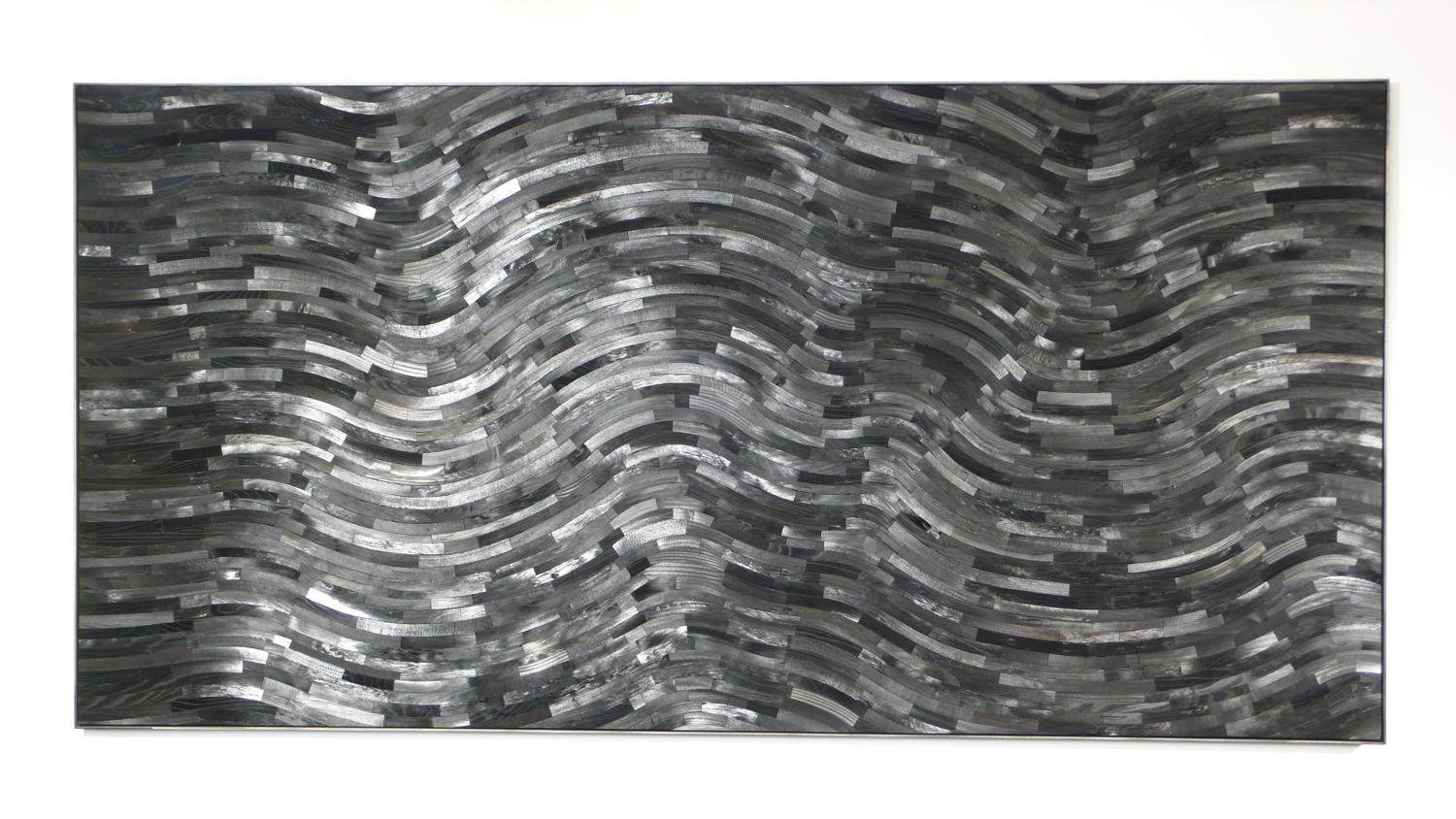 Charcoal Mirror Arcs, 40"x60", charcoal