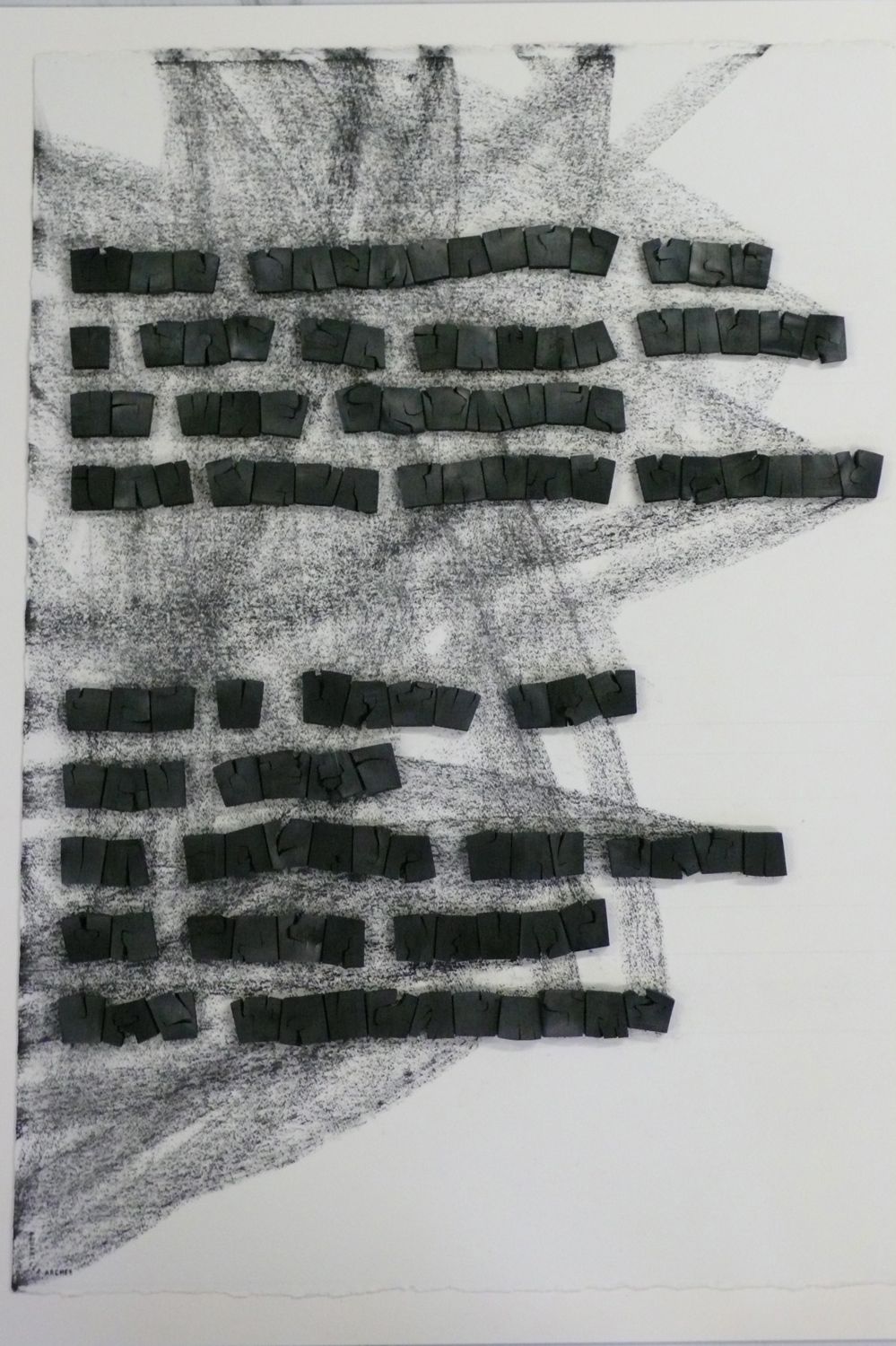 Blackbird, 45-1-2"x34-1/2", charcoal on paper