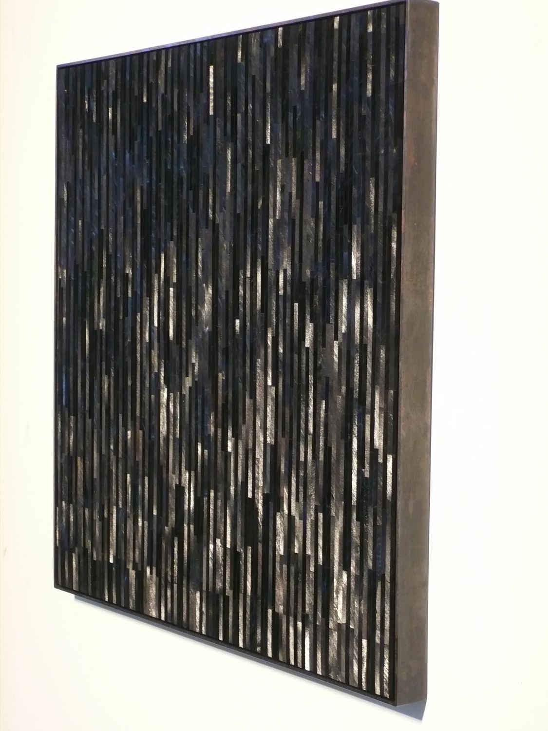 Charcoal Mirror #17, 20"x20"x1-3/4", charcoal, bronze frame