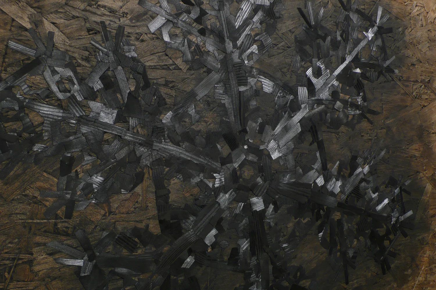 "S no #2", detail, charcoal on board