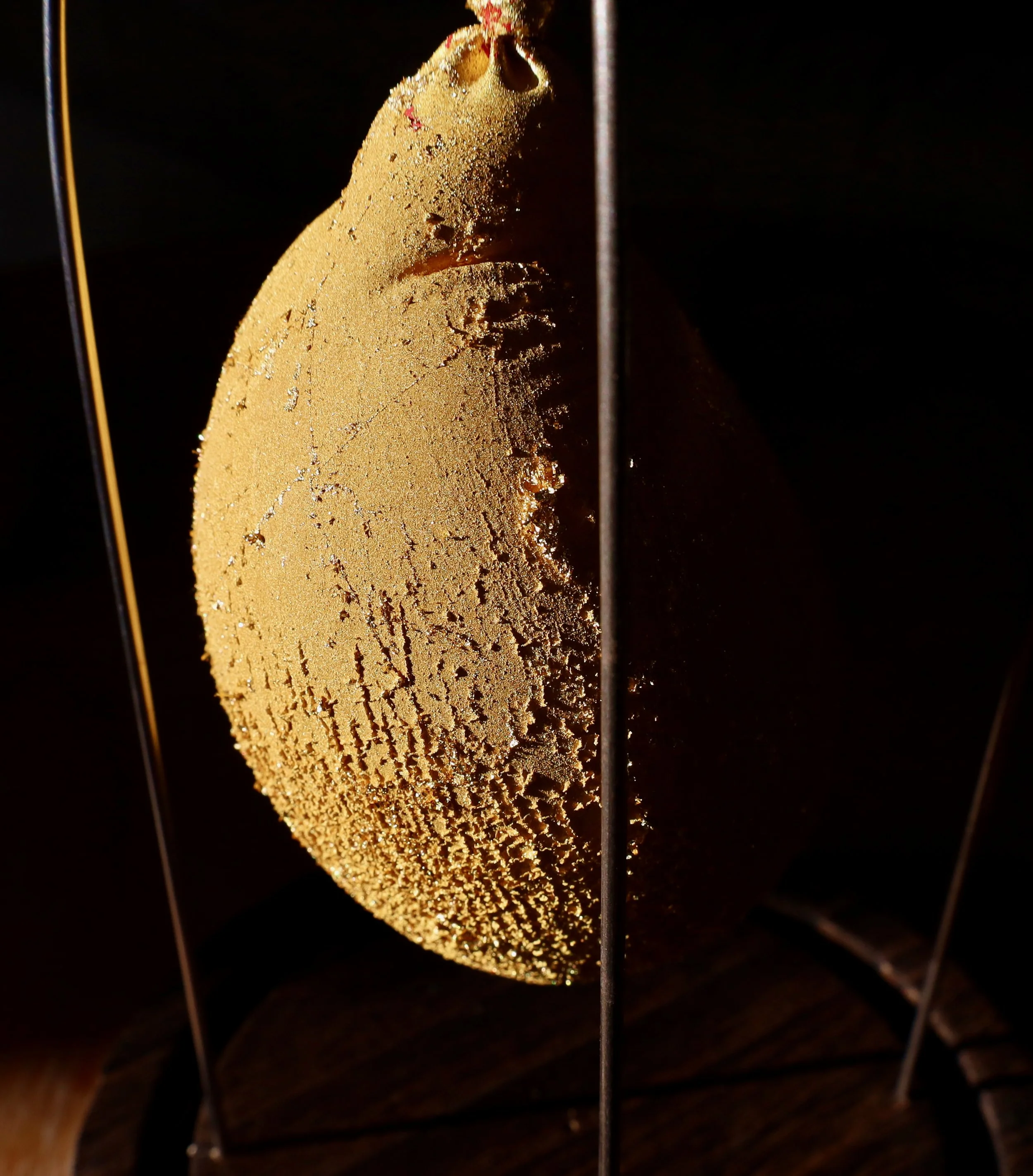 "Gold Leaf Balloon Interaction 1", deflated detail
