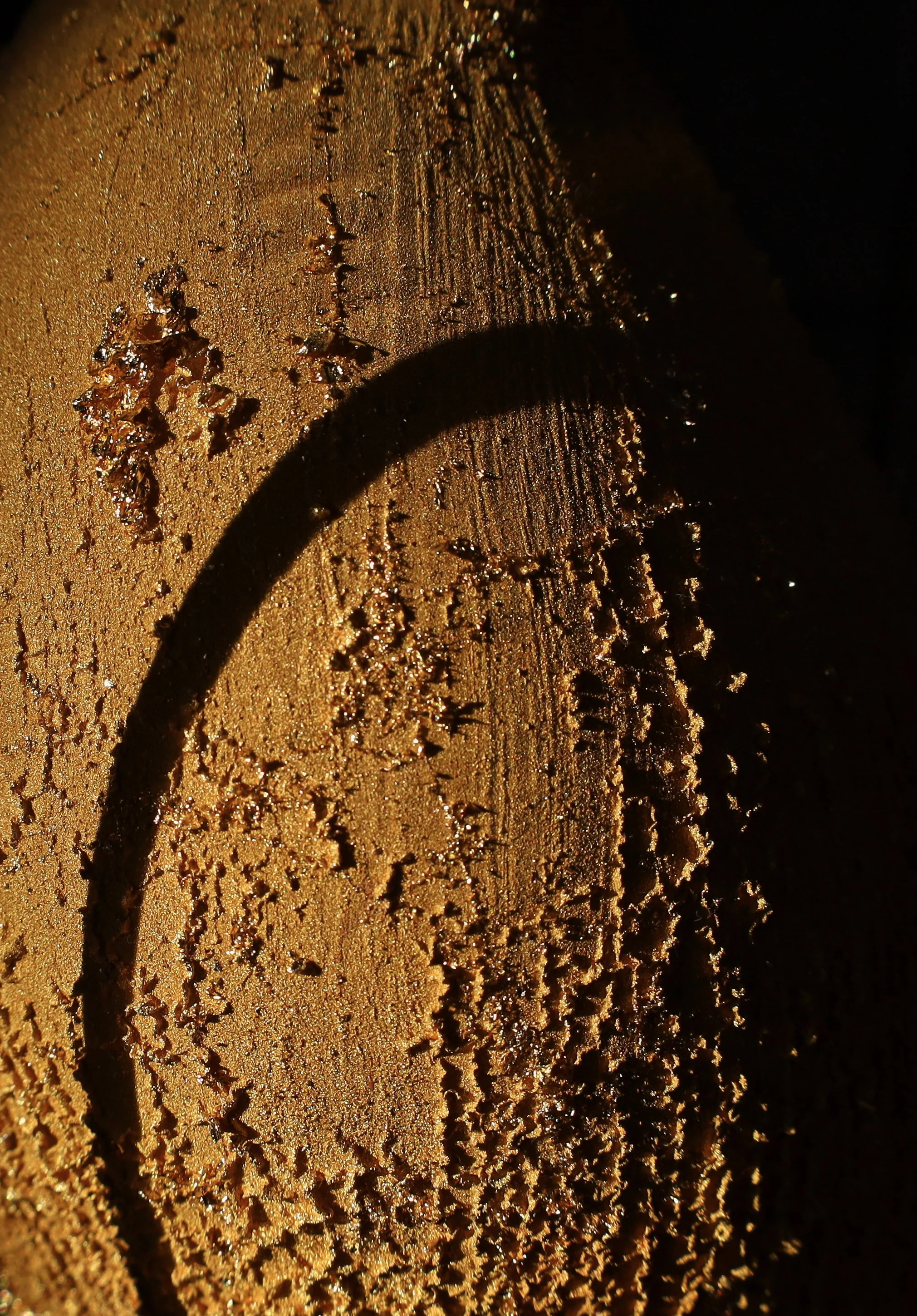 "Gold Leaf Balloon Interaction 1", deflated detail 1