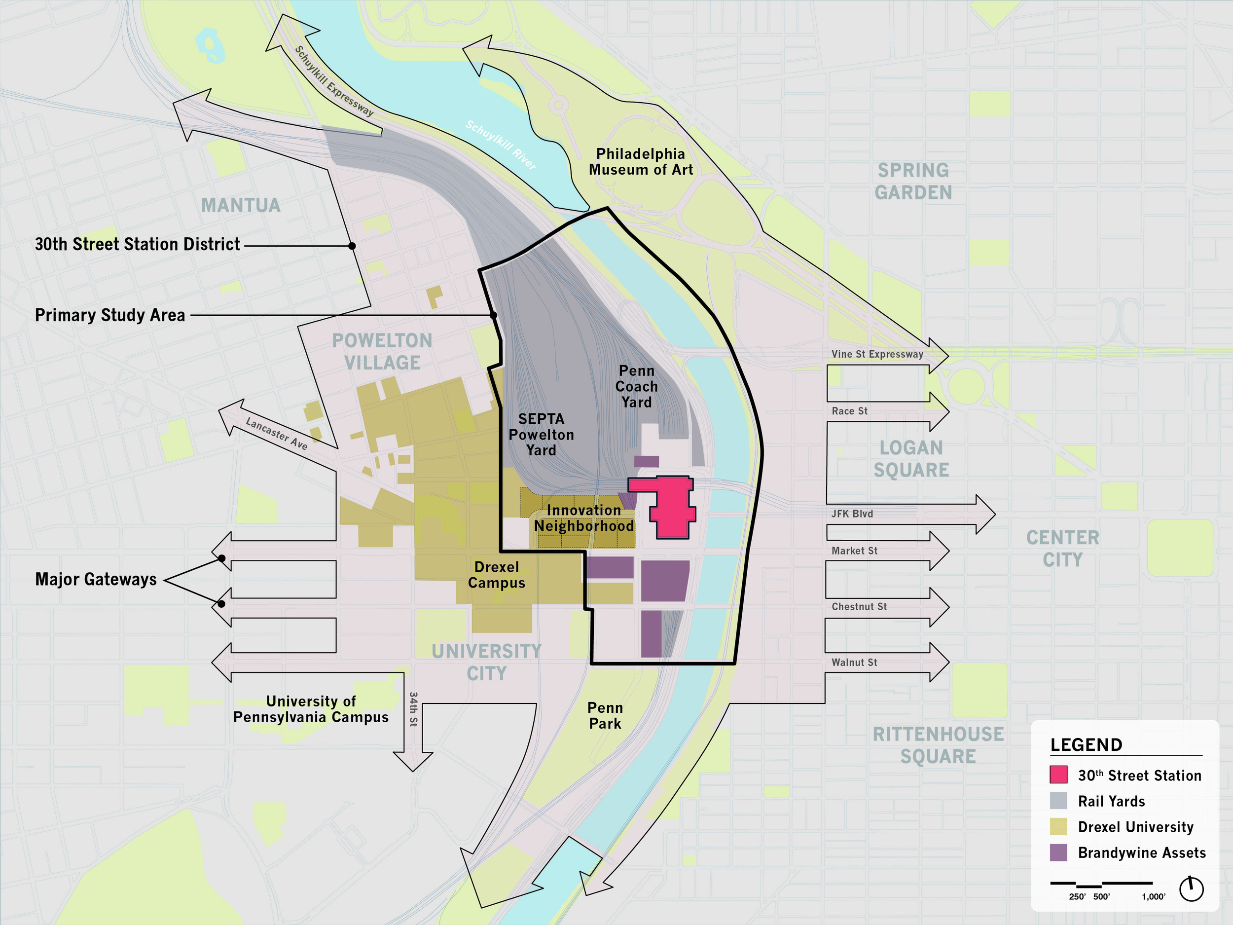 map of philadelphia 30th street station Study Area Maps Philadelphia 30th Street Station District Plan map of philadelphia 30th street station