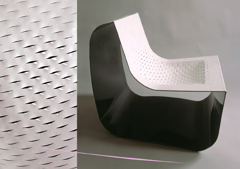 jacob chair: lasercut leather sling seat, 2000