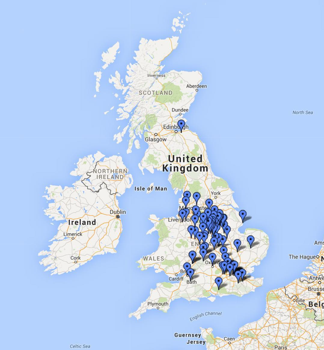 Geographic spread of our bookings in the 2014-15 financial year. 