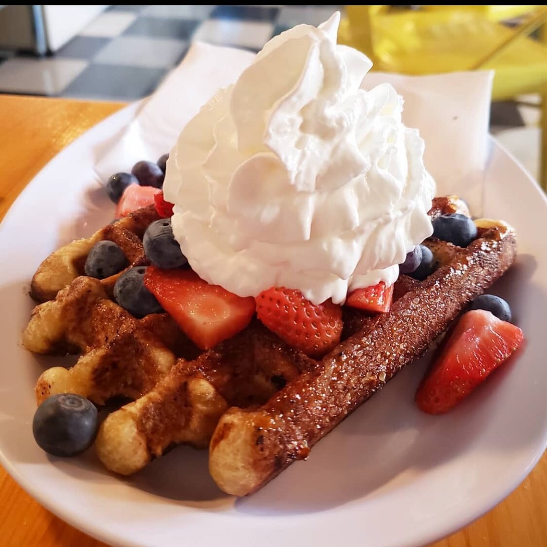 We love this shot by @moodiefoodieatx! It&rsquo;s the perfect weekend to stop in for a waffle!