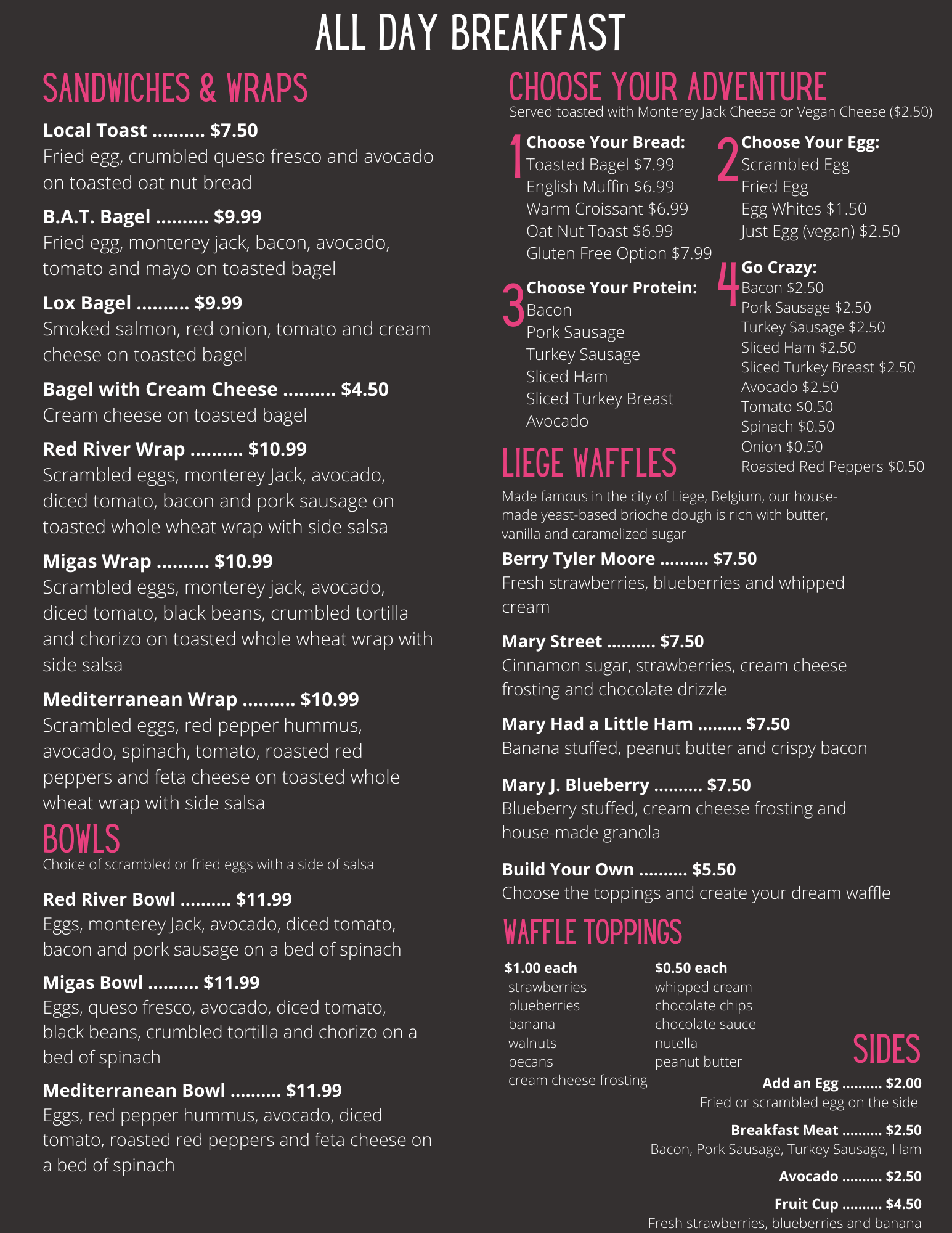 Menu — Mary's Café