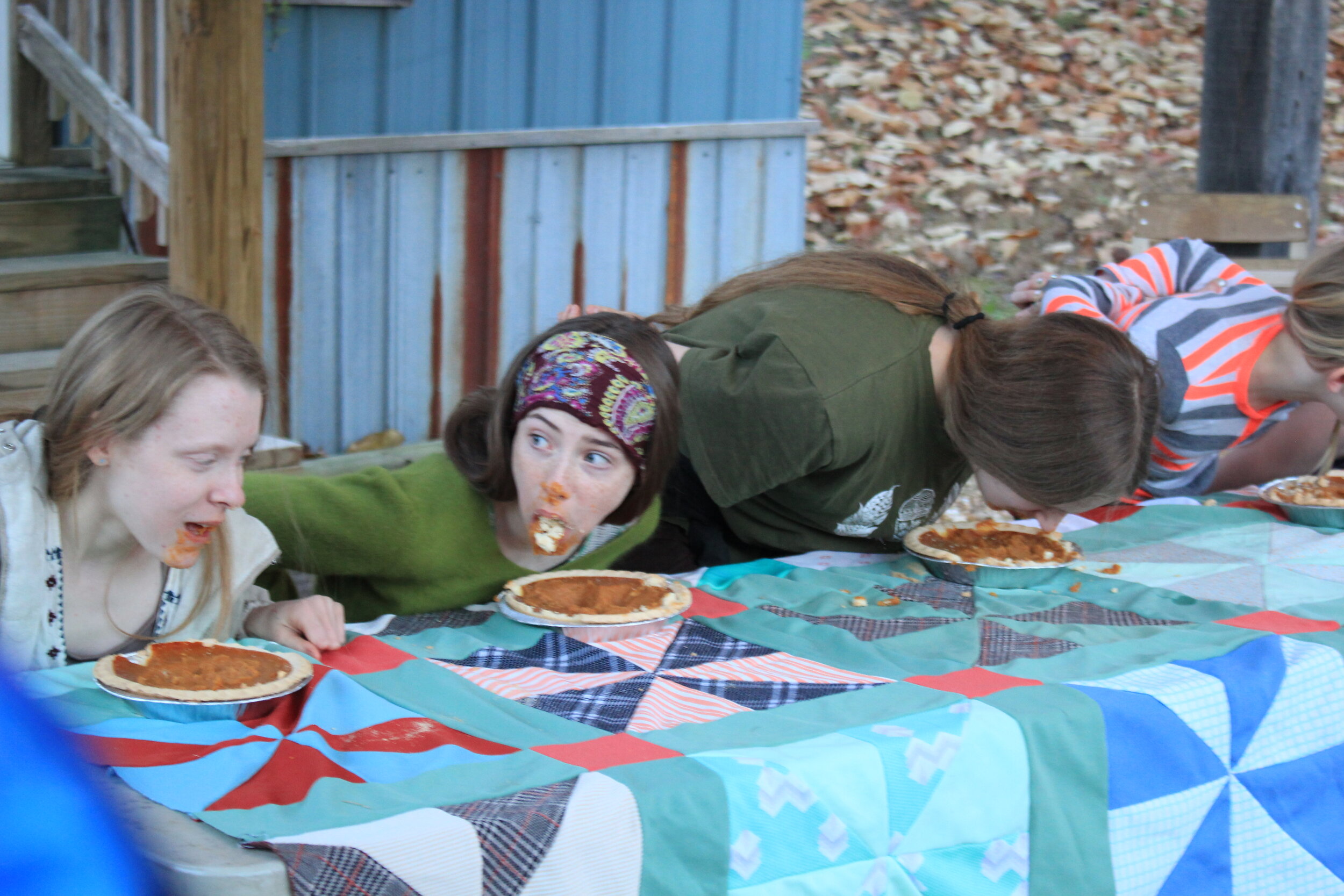 Pie Eating contest at Holler Day 2019