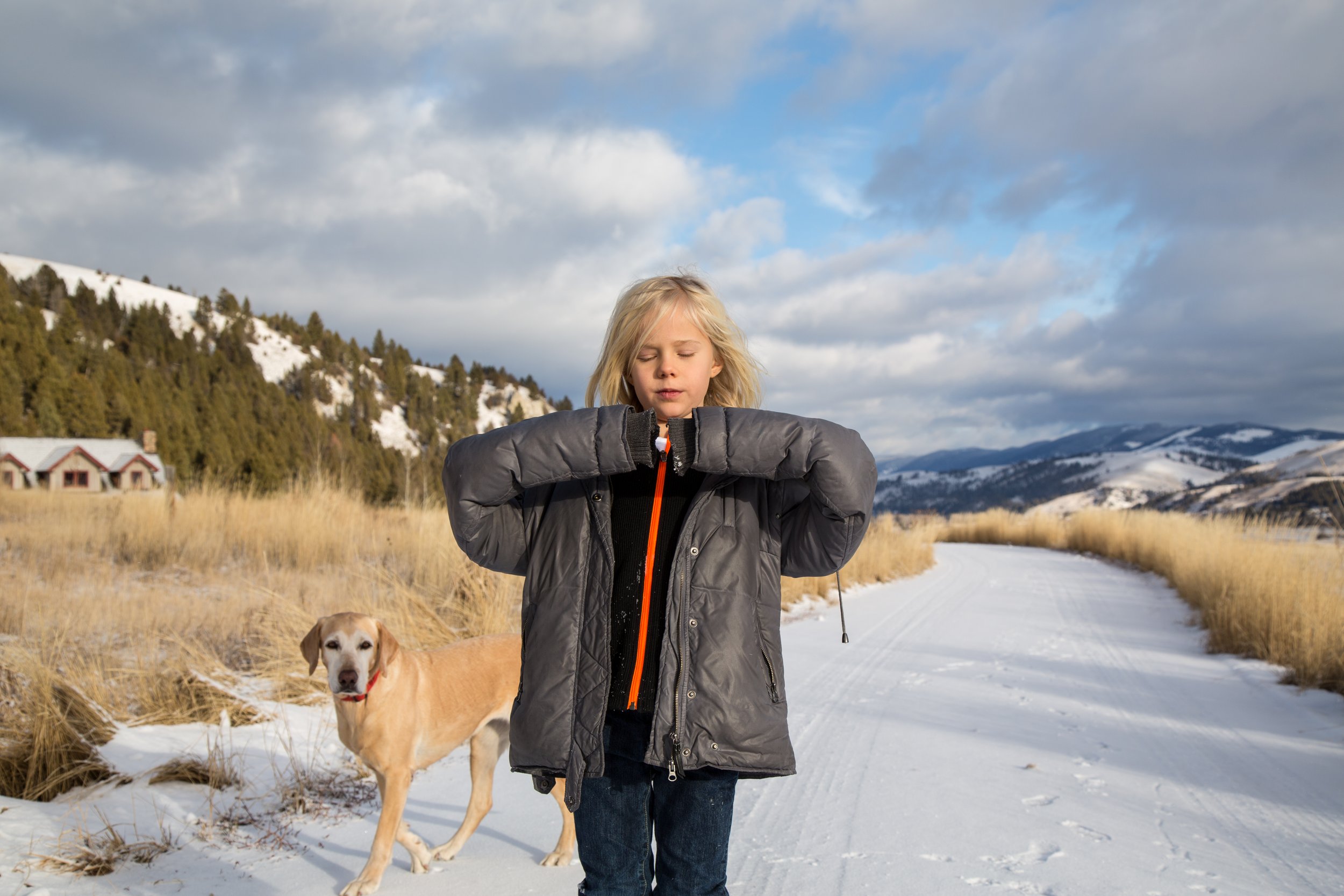   Montana, 2013 -  On a walk with our beloved dog, Frances. 