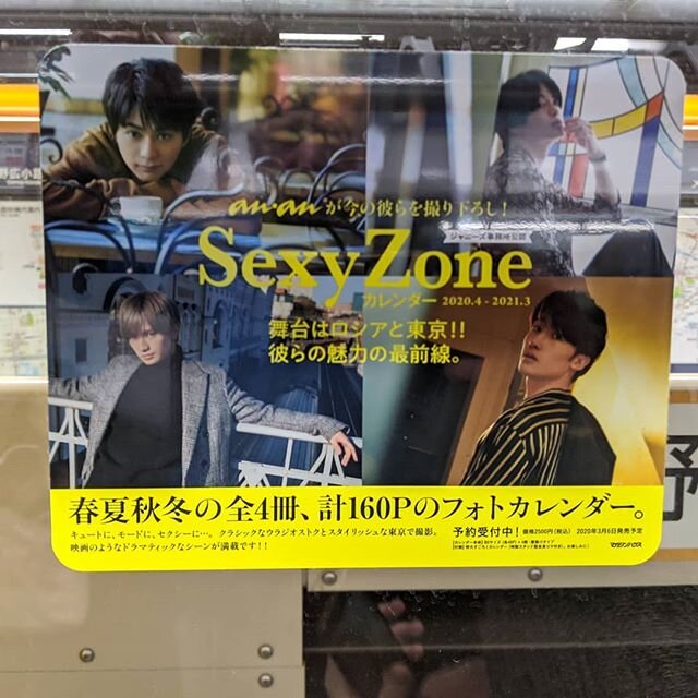 At the signpost up ahead, your next stop, The Sexy Zone.

Not sure what this Tokyo subway ad is for, but the only English words are &quot;sustainable development&quot;.